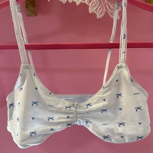 🎀 ☁️ SKIMS PICOT SKIMPY SCOOP BRALETTE CLOUD BOW PRINT NEW medium